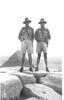Group, WW2 2 soldiers standing on top of pyramid, 1940 Captain Hood (on left), Captain Bracegirdle - This image may be subject to copyright