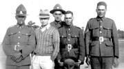 Group photo, Olaf Martin (22889) (brother), Arthur Doherty, E Woetford (spelling?), L.P. Pohaihau, Peter Martin (brother) - This image may be subject to copyright