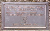 Bronze memorial plaque, Soldiers' Cemetery, Church of St John the Baptist,Waimate North (photo Paul F. Baker) - This image may be subject to copyright