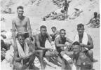 Group, WW2 soldiers at the beach, Jack with some friends at the beach. Jack is seated second from right in the back row. (kindly provided by his Jack's daughter) - This image may be subject to copyright