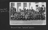 Group, Gallipoli Veterans Reunion, seated outside Auckland War memorial Museum although album caption says parliament, Harry Gilbert (8/750) marked by arrow (kindly provided by family) - This image may be subject to copyright