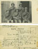 Group, WW1, 5 soldiers who shared the same tent at Zeitoun Camp, studio photograph August 1915, soldiers wearing pith helmets, bandoliers, holding canes. message on back: Zeitoun Camp, Egypt Aug[ust] 22 [19]15. Dear mother, The PC represents my tentmates & myself in full dress Egyptian. For the others we made ourselves a little more conforatbale by putting off coats & thus showing identification discs. very best love to yourself & all at home. Always your affectionate son Archie. PS [2/1509] - No known copyright restrictions