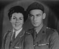Sister Wright (nee Henderson), and Major J L Wright, at Cairo in June 1945. Uniform - This image may be subject to copyright