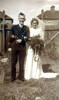 Joseph Gaunt and bride Edna on wedding day - This image may be subject to copyright