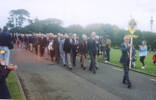 24th Battalion parade Anzac Day 1997, banner carried by Keith Holmes. - This image may be subject to copyright
