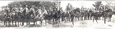 Group, Anglo Boer War troopers, on horseback. H.W.P. Cox 4th from left - No known copyright restrictions