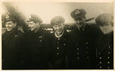 Group WW2: l - r - Duncan Dumo?, Sam Leonard, "Red" Hayter", Malcolm Kelly, John Mayhead - This image may be subject to copyright