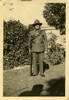 Portrait, WW2, Home Guard, John Burt Wood (2/18/841) standing in the garden with rifle - No known copyright restrictions