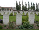 Headstones Row, Cite Bonjean Military Cemetery, Cite Bonjean Military Cemetery: Aldridge,RB; Newton,FJ; East, AF (photo R Young September 2007) - No known copyright restrictions