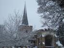 Stevenage (St Nicholas) Churchyard, in snow (photo the Vicar, 2009) - No known copyright restrictions