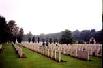 Reichswald Forest War Cemetery, view of graves and the shelter near the entrance in the background - This image may be subject to copyright