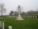 View Cross of Sacrifice and graves, Little Rissington (St Peter) Churchyard - This image may be subject to copyright