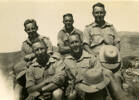 Group, WW2 5 soldiers in the desert with Leslie Gordon Jackson (66110) left front with "Alex directly behind." - This image may be subject to copyright