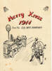 Christmas Card 1944, Provost Company depicting santa in a jeep and a Provost Company soldier with motor bike - This image may be subject to copyright