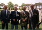 Group taken at the 50th Cassino Commemoration, British Commonwealth Cemetery, 16 May 1994, are: Brick Lorimer, Don Kerr MC, Anderton, Frank Milne MM - This image may be subject to copyright