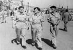Group, WW2, 3 soldiers walking, Henry Campbell, Arnold Marion Roberts in Venice, Italy - This image may be subject to copyright