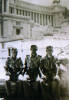 Group, WW2, soldier Ivan Mottram (82115) (left) with unidentified comrades at Victor Emanuel II Memorial, Rome, Italy - This image may be subject to copyright