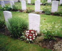 Headstone, with wreath, Andover Cemetery (kindly provided by his brother 2010) - This image may be subject to copyright