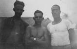 Group, 28 Maori Battalion soldiers,in Egypt, Alex Leger (26514) (left) Manoel Santos (26146) (middle), Joseph Vailima (26147) (right), in Egypt c.1940 - This image may be subject to copyright