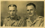 Group, 2 soldiers 7657 Herbert (Roy) Winchcombe (left with stripes) with friend at Cairo 1940 (front) - This image may be subject to copyright