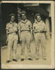 Group, 3 soldiers in a street, all with cigarettes in their hands, Jackson Bray Penno (632826) standing far left. Message on rear: "Taken first Leave Cairo Bill Prout, 'Lofty' Jim Simpson, and your better half Love Jack 21 May 1945" - This image may be subject to copyright