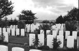 Gouzeaucourt New British Cemetery, general view of graves, black/white photo - No known copyright restrictions