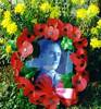 Wreath, specially made and laid by his nephew, John Worsfold 1998 - This image may be subject to copyright