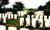 Gouzeaucourt New British Cemetery, general view of graves, colour photo - No known copyright restrictions