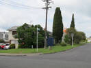View of street with memorial stone and street sign, Brown Street, Takapuna (photo: Sarndra Lees, 2013) - Image has All Rights Reserved.