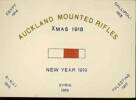 Christmas New years Greeting card 1918; Auckland Mounted Rifles Commanding Officer and other Officers - front - the campaigns that the Mounted Rifles were involved in are on the front of the card. - No known copyright restrictions