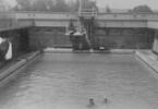 Vailima, left figure in Parnell swimming pool c1940's - This image may be subject to copyright