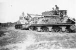 Two tanks, 2 soldiers on each tank at Monfalcone - This image may be subject to copyright