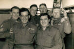 Group, Korea, K Force Signals - 6 soldiers, Jack Samuel Winter (203999) (left) in bar at Burnham 1953 - This image may be subject to copyright