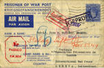 Prisoner of War Post aerogramme, Stalag Luft III front: from Miss E. Finkler dated August 8, 1944 via Red Cross Geneva. - This image may be subject to copyright
