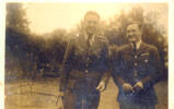 Groups, airmen: Mervyn Jack Mills (NZ414321) with Pravik, a Czech airman, taken at Chudleigh, Devonshire on 19 June 1942. On the back of the original photograph Mills wrote "Pravikslow is one of the nicest chaps I have ever met. Please ignore cigarette in my hand, was just being sociable. (AHEM)." - This image may be subject to copyright