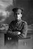 3/4 portrait of Rifleman Leonard Morton Hartley Cheriton, Reg No 26/531, of the New Zealand Rifle Brigade, 4th Battalion, D Company. (Photographer: Herman Schmidt, 1916). Sir George Grey Special Collections, Auckland Libraries, 31-C225. No known copyright.