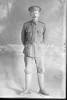 Full length portrait of Sapper William Coldicutt, Reg No 4/1244 of the New Zealand Tunnelling Company. (Photographer: Herman Schmidt, 1915). Sir George Grey Special Collections, Auckland Libraries, 31-C274. No known copyright.