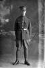 Full length portrait of Charles Field Goldsbro, Reg No 23691, of the New Zealand Field Engineers, 13th Reinforcements (Photographer: Herman Schmidt, 1916). Sir George Grey Special Collections, Auckland Libraries, 31-G493. No known copyright.