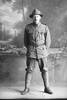 Full length portrait of Rifleman Mikko Himainen, Reg No 23/2202, of the 5th Reinforcements to the 1st Battalion,  - E Company, New Zealand Rifle Brigade. (Photographer: Herman Schmidt, 1916). Sir George Grey Special Collections, Auckland Libraries, 31-H596. No known copyright.