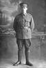 Full length portrait of Private George Friend Lepper, Reg No 26864, of the Auckland Infantry Battalion, - A Company, 17th Reinforcements. (Photographer: Herman Schmidt, 1916). Sir George Grey Special Collections, Auckland Libraries, 31-L1747. No known copyright.