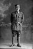 Full length portrait of Private R Smith, Reg No 31729, of the Auckland Infantry Battalion, - A Company, 19th Reinforcements. Killed in action in France on 7 June 1917 at the battle of Messines. (Photographer: Herman Schmidt, 1917). Sir George Grey Special Collections, Auckland Libraries, 31-S2521. No known copyright.