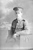 3/4 portrait of Rifleman A E Warner of the 3rd Battalion, New Zealand Rifle Brigade. Probably Rifleman Ernest Aldred Warner, Reg No 25/1145, - D Company. (Photographer: Herman Schmidt, 1916). Sir George Grey Special Collections, Auckland Libraries, 31-W1281. No known copyright.