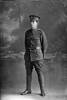 Full length portrait of Private William Alfred Wilson, Reg No 46418, of the Auckland Infantry Regiment, - A Company, 25th Reinforcements. (Photographer: Herman Schmidt, 1917). Sir George Grey Special Collections, Auckland Libraries, 31-W3518. No known copyright.