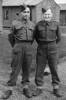 Darcy Gardiner s/n 800706 (l) and Jack (r) standing outside barracks. (Collection of Darcy Gardiner (800706)) . Image provided by Brian Gardiner. This image may be subject to copyright.