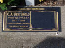 Grave plaque of Charle Albert Broad at Andersons Bay Cemetery, Dunedin, Block J1 Plot 147. Image provided by family. This image may be subject to copyright.