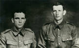 Studio portrait of Percival Argyle (s/n 11/1400A) [left] and Leonard Charles Argyle (s/n 10/1399A) [right] taken in 1914 before embarking for overseas. Image kindly provided by Rachael Membery and Linda Hodge. Image has no known copyright restrictions.