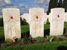 Photo of headstones for JS Mulholland (s/n 42546), S Doak (s/n 27666, NH Arden (s/n 23/1288) at Tyne Cot Cemetery, Zonnebeke, West-Vlaanderen, Belgium. Image kindly provided by Paul Hickford. Image may have copyright restrictions.