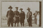 Unknown, photographer (ca.1917). At Camp Bay, Cape Town. Edie Dane, Vincent Holbeche , Jack Mckenzie and Norman Donald. Snapshot of Edward Dane (30768), Vincent Holbeche (28588), Jack McKenzie and Norman George Donald (30764). Auckland War Memorial Museum - Tamaki Paenga Hira. PH-ALB-461-p2-1. Image has no known copyright restrictions.