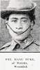 Pte Manu Tuke of Matata, wounded. Taken from the supplement to the Auckland Weekly News 21 June 1917 p041. Sir George Grey Special Collections, Auckland Libraries, AWNS-19170621-41-35. Image has no known copyright restrictions.