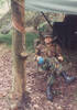 Major Howard Weddell on a field exercise in a rubber plantation in Malaysia, 1988. Image kindly provided by Howard Weddell (February 2017). Image may be subject to copyright restrictions.